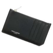 Pre-owned Leather wallets Saint Laurent Vintage , Black , Dames