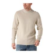 Beige Morris Mock Button Sweater Butcher of Blue , Beige , Heren