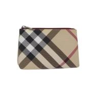 Pre-owned Leather clutches Burberry Vintage , Beige , Dames