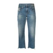 Straight Jeans met Scheuren R13 , Blue , Dames