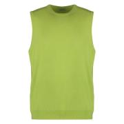 Kasjmier Ribgebreid Vest Malo , Green , Heren