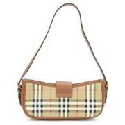 Pre-owned Canvas shoulder-bags Burberry Vintage , Beige , Dames