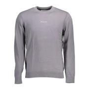 Grijze Longsleeve Met Geborduurd Logo Calvin Klein , Gray , Heren