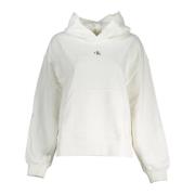 Witte Hoodie met Centrale Zak Calvin Klein , White , Dames