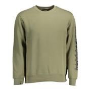 Groene sweatshirt met lange mouwen en print Napapijri , Green , Heren