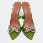 Pre-owned Fabric sandals Amina Muaddi Pre-owned , Green , Dames