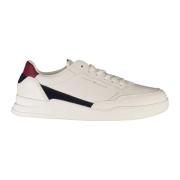 Sportieve witte vetersneakers met logo Tommy Hilfiger , White , Heren