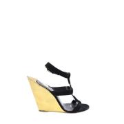 Pre-owned Suede heels Yves Saint Laurent Vintage , Black , Dames