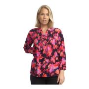 Bloes met lange mouwen en V-hals 2-Biz , Pink , Dames