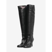 Pre-owned Leather boots Prada Vintage , Black , Dames