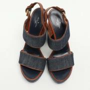 Pre-owned Denim sandals Louis Vuitton Vintage , Blue , Dames