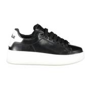 Sportieve Veterschoenen Zwart Contrast Logo Gaëlle Paris , Black , Dam...