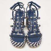 Pre-owned Leather sandals Valentino Vintage , Blue , Dames