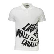 Witte Polo Shirt Korte Mouwen Mannen Cavalli Class , White , Heren