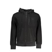 Zwarte Hoodie met Rits Technische Stof Calvin Klein , Black , Heren