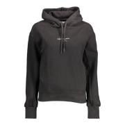 Zwarte hoodie met print en zakken Calvin Klein , Black , Dames