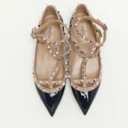 Pre-owned Leather flats Valentino Vintage , Blue , Dames