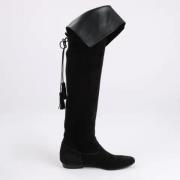 Pre-owned Suede boots Celine Vintage , Black , Dames