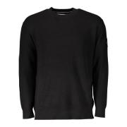 Zwarte katoenen T-shirt met lange mouwen Calvin Klein , Black , Heren