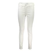 Witte Skinny Denim Jeans met Logo Calvin Klein , White , Dames