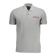 Grijze Polo Shirt Korte Mouwen Heren Napapijri , Gray , Heren