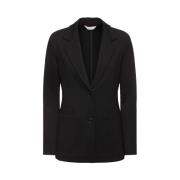 Jersey Blazer - Zwart, Single-Breasted Max Mara , Black , Dames