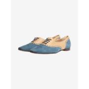 Pre-owned Leather flats Manolo Blahnik Pre-owned , Blue , Dames