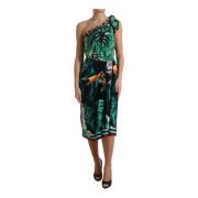 Tropische Jungle One-Shoulder Jurk Dolce & Gabbana , Green , Dames