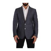 Elegante Blauwe Slim Fit Blazer Dolce & Gabbana , Blue , Heren