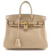 Pre-owned Leather handbags Hermès Vintage , Beige , Dames