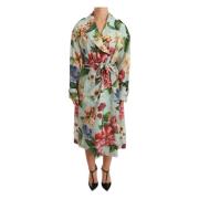 Bloemig zijden trenchcoat Dolce & Gabbana , Multicolor , Dames