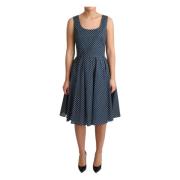 Gestippelde mouwloze A-lijn jurk Dolce & Gabbana , Blue , Dames