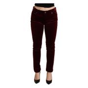 Luxe Bordeaux Skinny Broek Dolce & Gabbana , Red , Dames