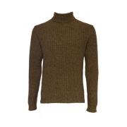 Bruin Melange Mock Neck Sweater Daniele Fiesoli , Brown , Heren