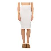 Geribbelde Midi Jurk in Mos Hinnominate , White , Dames