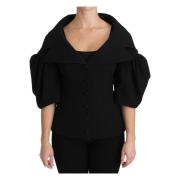 Zwarte Formele Jas Virgin Wool Jas Dolce & Gabbana , Black , Dames