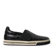 Elegante lage sneakers van krokodillenleer Dolce & Gabbana , Black , H...