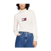 Retro Ribgebreide Coltrui Tommy Hilfiger , White , Dames