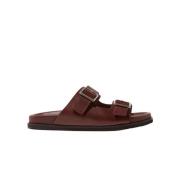 Bordeauxleren Sliders Scarosso , Brown , Dames