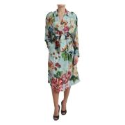 Bloemen zijden trenchcoat jas Dolce & Gabbana , Multicolor , Dames