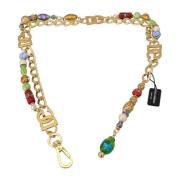 Goudkleurige Ketting Riem met DG Logo Dolce & Gabbana , Yellow , Dames