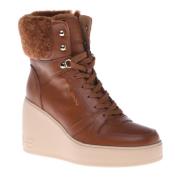 Ankle boots in leather and sheepskin Baldinini , Brown , Dames