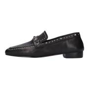 Zwarte Leren Loafers Suzanna Toral , Black , Dames