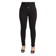 Zwarte Mid Waist Skinny Denim Jeans Dolce & Gabbana , Black , Dames