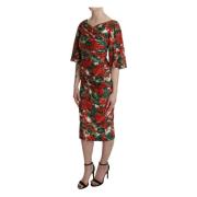 Bloemrijk Midi Jurk met Multicolor Patroon Dolce & Gabbana , Multicolo...