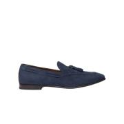 Blauwe Suède Tassel Loafers Scarosso , Blue , Heren