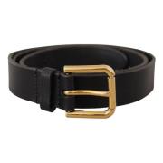 Elegante leren riem met metalen gesp Dolce & Gabbana , Black , Dames