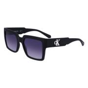 Vierkant Frame Zonnebril Zwart Contrast Details Calvin Klein , Black ,...