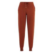 Cashmere Gebreide Track-Pants met Ribboorden Malo , Orange , Dames