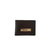 Zwarte Logo Portemonnee Moschino , Black , Heren